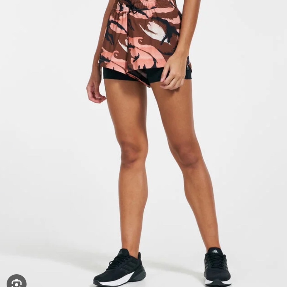 Adidas Athletic Shorts Brown and Black Camo Design